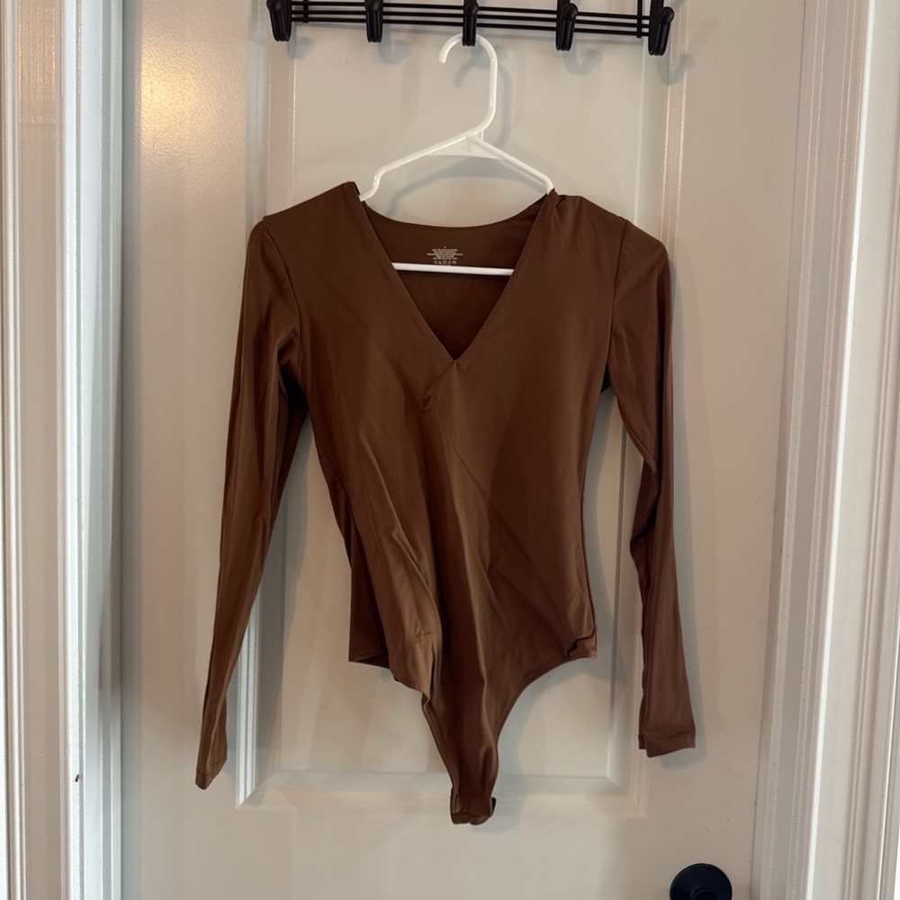 Brown Long Sleeve Bodysuit